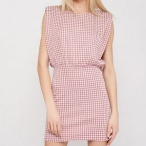 Zara Pink Checkered Mini Dress Siz M